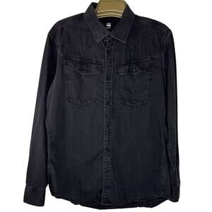 G-Star RAW, G RAW Men's Denim Shirt, Medium, Black, Faded Black
